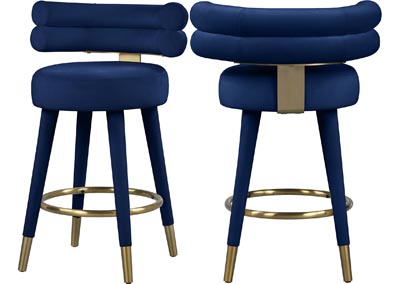 Image for Hazel Navy Velvet Counter Stool