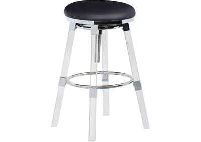 Image for Ezra Black Faux Leather Adjustable Stool 