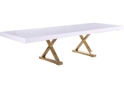 Image for Geri White Lacquer Extendable Dining Table (3 Boxes)