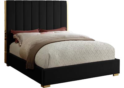 Image for London Black Velvet Full Bed