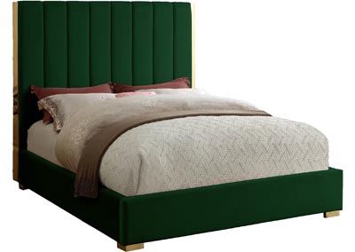 Image for London Green Velvet Full Bed