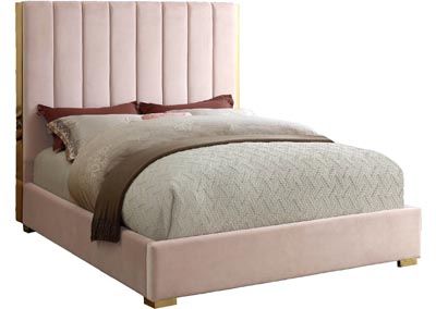 Image for London Pink Velvet Full Bed