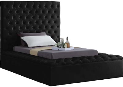 Image for Claire Black Velvet Twin Bed (3 Boxes)