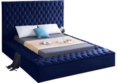 Image for Claire Navy Velvet Full Bed (3 Boxes)