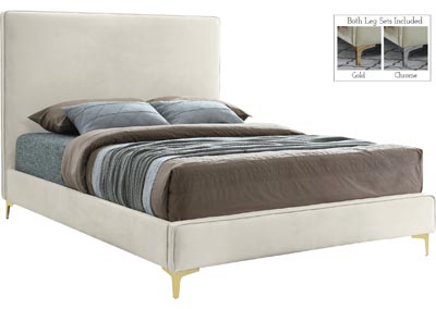 Image for Vector Cream Velvet Full Bed