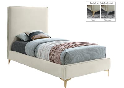 Image for Vector Cream Velvet Twin Bed