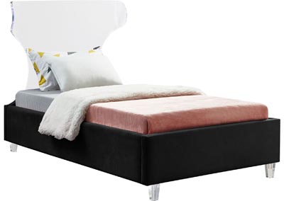 Image for Rae Black Velvet Twin Bed