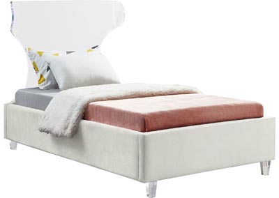Image for Rae Cream Velvet Twin Bed