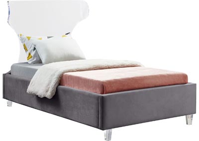 Image for Rae Grey Velvet Twin Bed