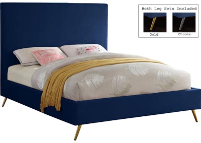 Image for Phoenix Navy Velvet Full Bed