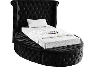 Image for Lily Black Velvet Twin Bed (3 Boxes)