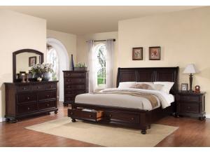 Queen Storage Sleigh Bed, Dresser, Mirror, Chest 1 Night Stand