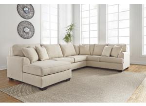 Brioni Nuvella Sand Left Facing Corner Chaise Sofa Sectional