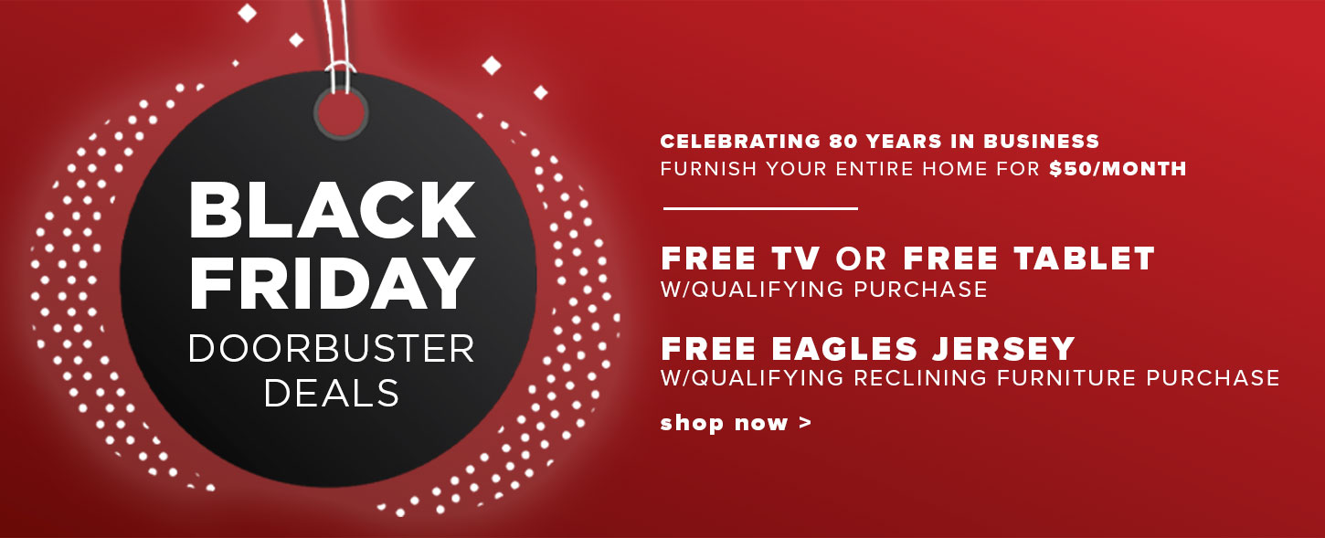 Black Friday Doorbuster Deals - Free TV, Tablet or Eagles Jersey with Qualifying Purchases