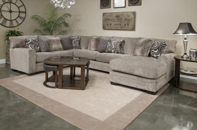 Luxe Pewter Sectional w/Ottoman,In-Store Products