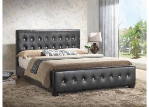 Image for Upholstered Panel Bed Black (Queen, Full, or Twin)