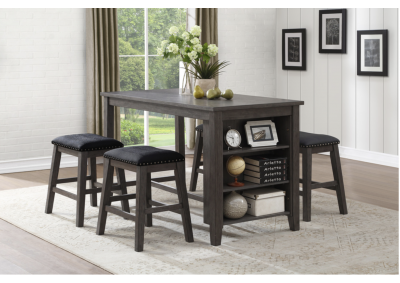Timbre Dining Table w/ 4 Bar Stools