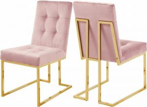 Image for Pierre Pink Velvet Dining Chair (Set of 2)