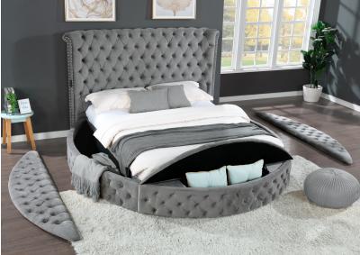 Image for Gray Round King Bed with Speaker