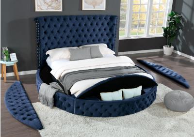 Image for Blue Round King Bed with Speaker