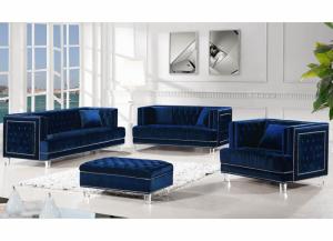 Image for Lucas Blue Velvet 3 Piece Sofa Set Collection