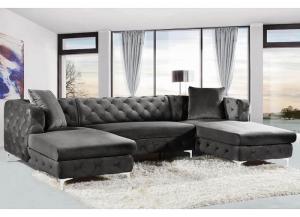 Image for Gail Grey Velvet 3 Piece Sectional