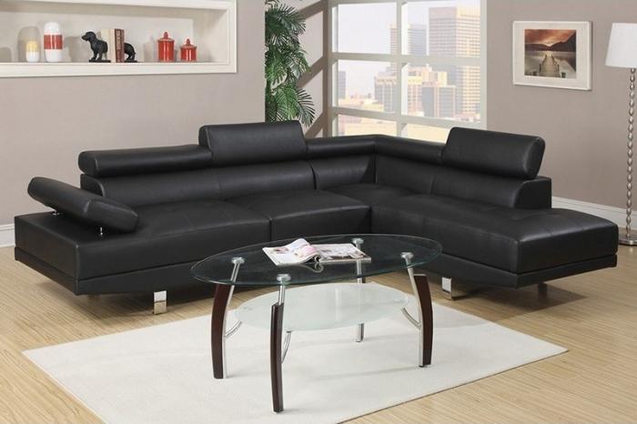 2PCS SECTIONAL SOFA BLK,InStore Products
