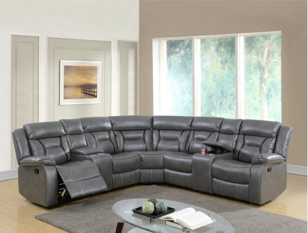 3PCS RECLINING SECTIONAL GREY,InStore Products