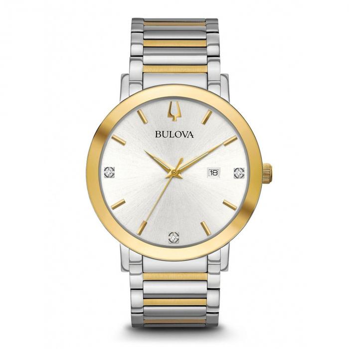 Bulova Men's Modern Diamond Accent Two Tone Stainless Steel Watch,InStore Products