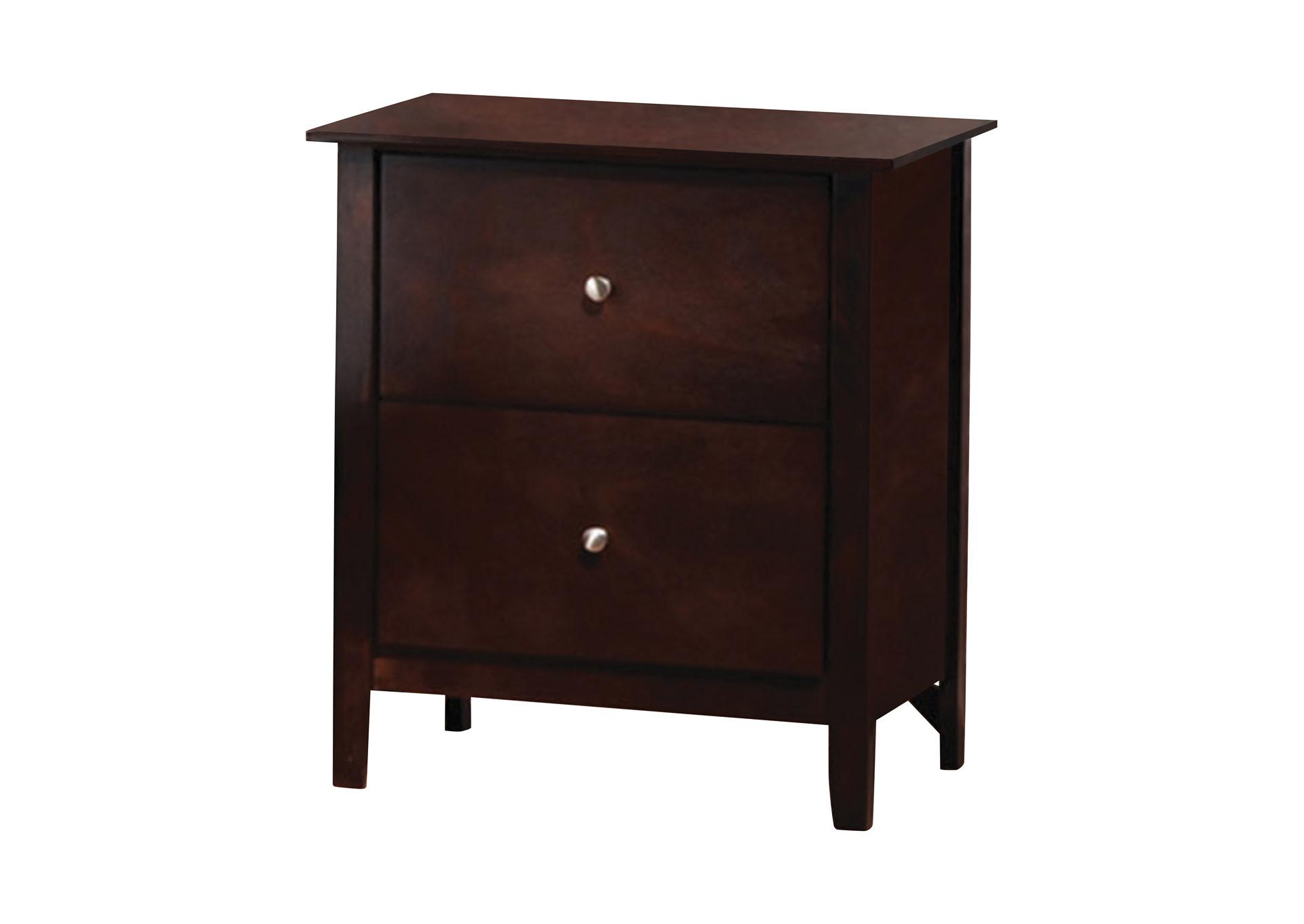 Coffee Bean Tia Cappuccino Two-Drawer Nightstand,InStore Products