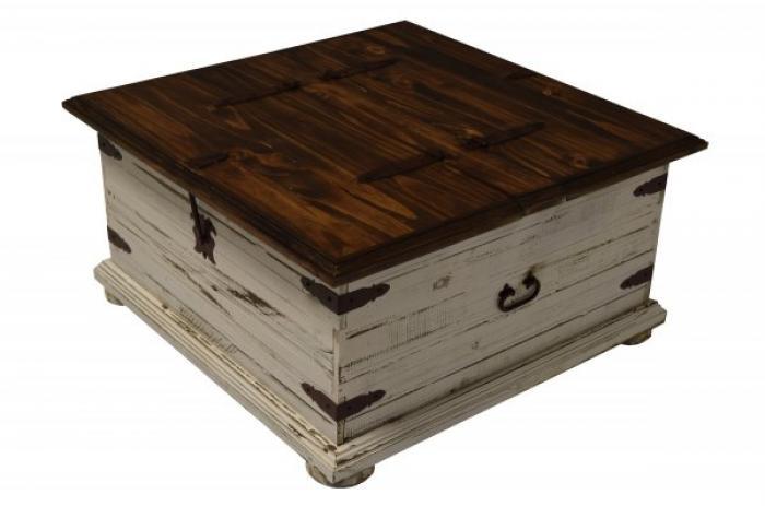 Antique White Double Lid Coffee Table/Trunks ,InStore Products