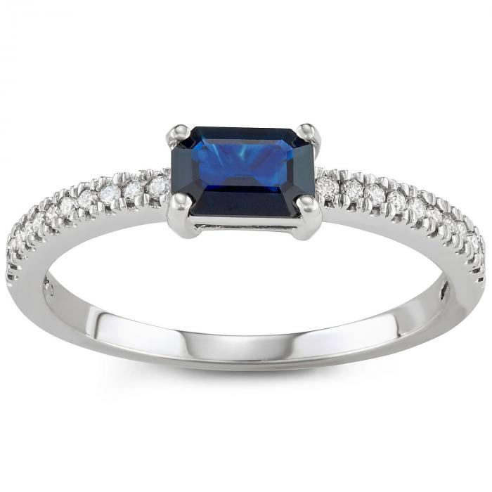 Blue Sapphire and Diamond Ring in 14k Gold,InStore Products