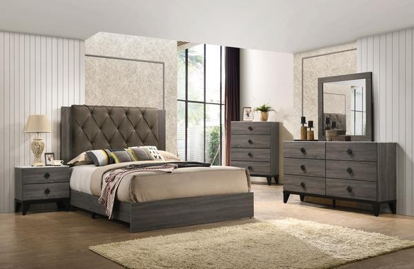 Villa dark grey King 4pc Bedroom set,InStore Products