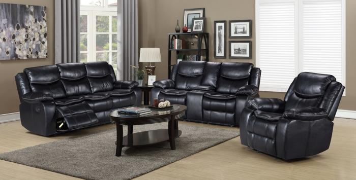 Emerson Black Motion 3PC Living Room Set,InStore Products