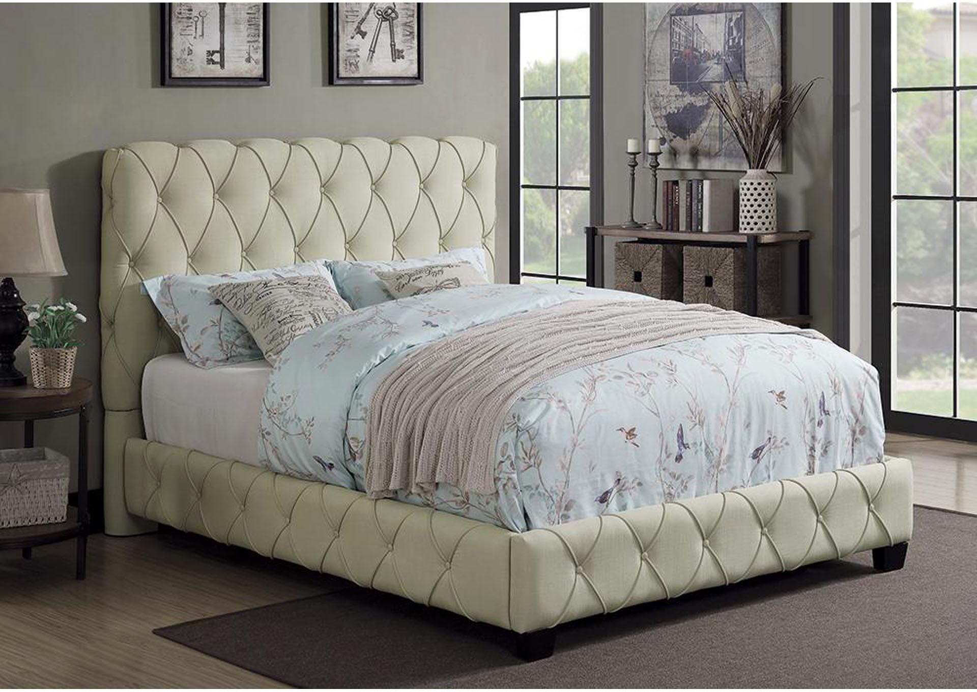 Elsinore Beige Upholstered Full Bed,InStore Products