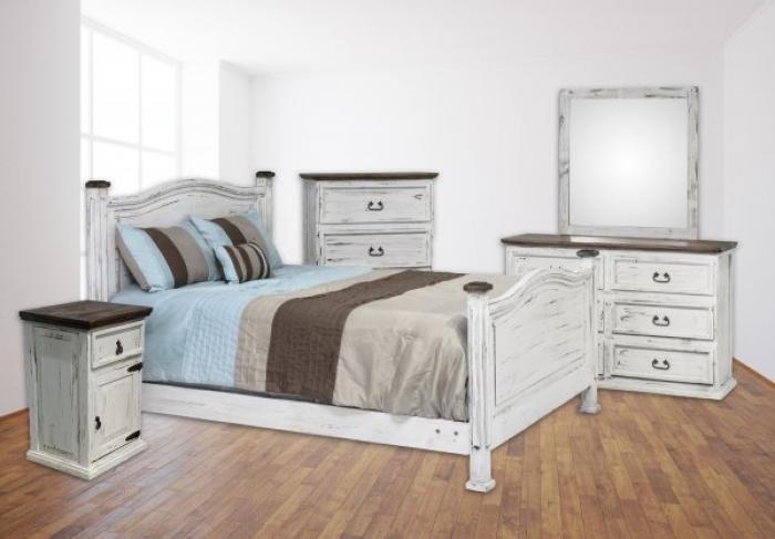 ST CLAIR WHITE RUSTIC QUEEN 5PC BEDROOM SET (dresser,mirror,nightstand,chest),InStore Products