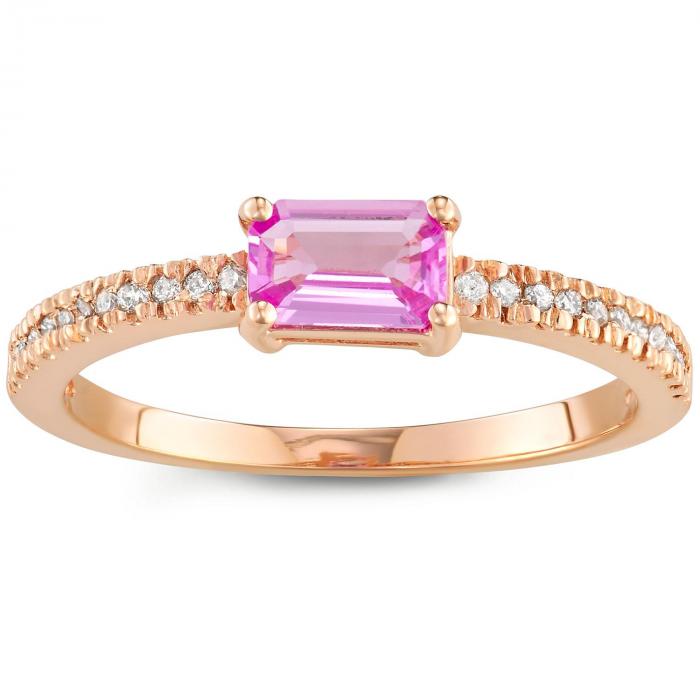 Pink Sapphire and Diamond Ring in 14k Gold,InStore Products