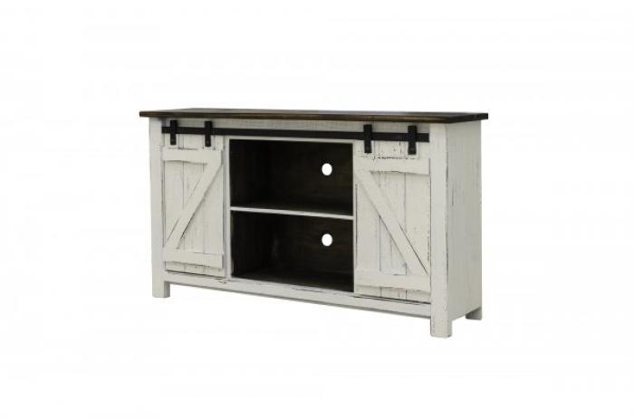 White Console with Sliding Barn Doors,InStore Products