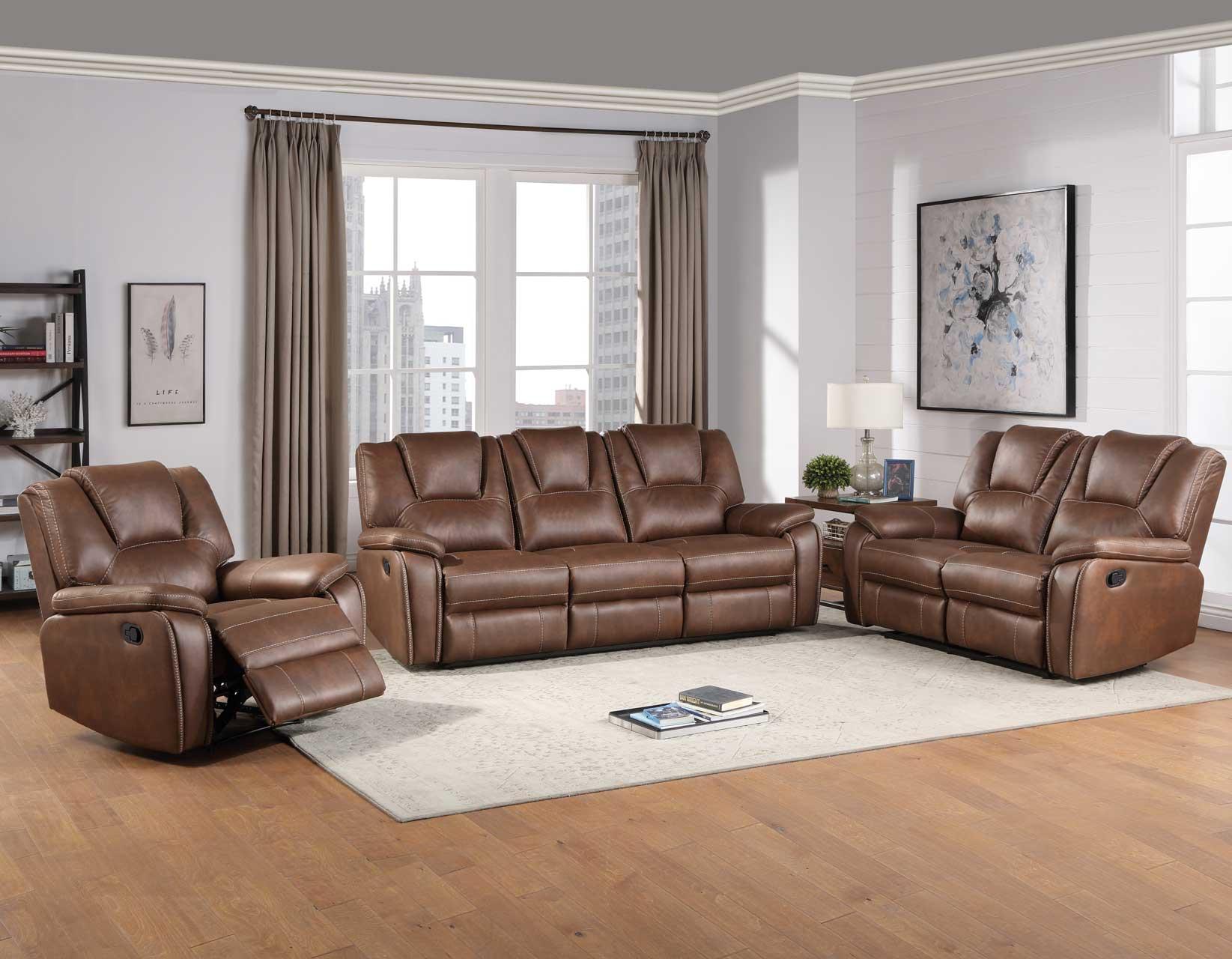 Katrine Brown Sofa Love Seat and Recliner,InStore Products