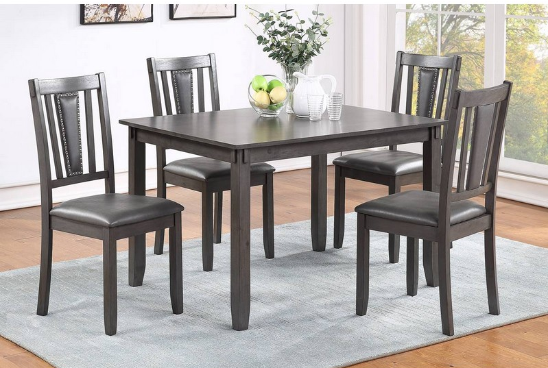 5PCS DINING SET (TABLE+4 CHAIRS) GREY,InStore Products