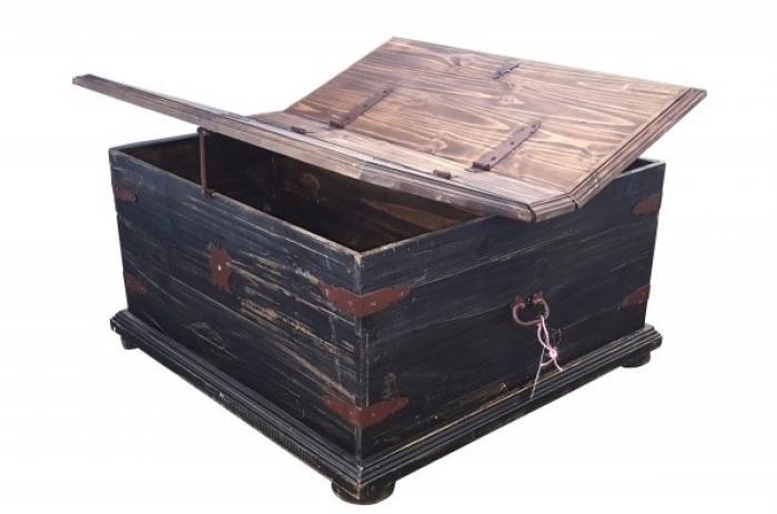 Antique Black Double Lid Coffee Table/Trunks ,InStore Products