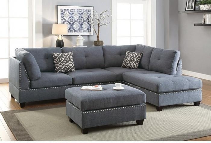 REVERSIBLE 3PCS SECTIONAL GREY,InStore Products