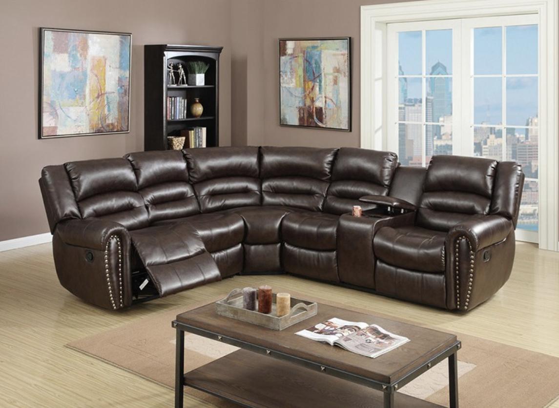 3PCS RECLINING SECTIONAL BROWN,InStore Products