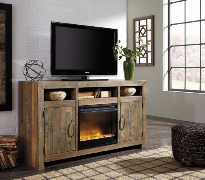 Sommerford 62" TV stand with fireplace option set,InStore Products