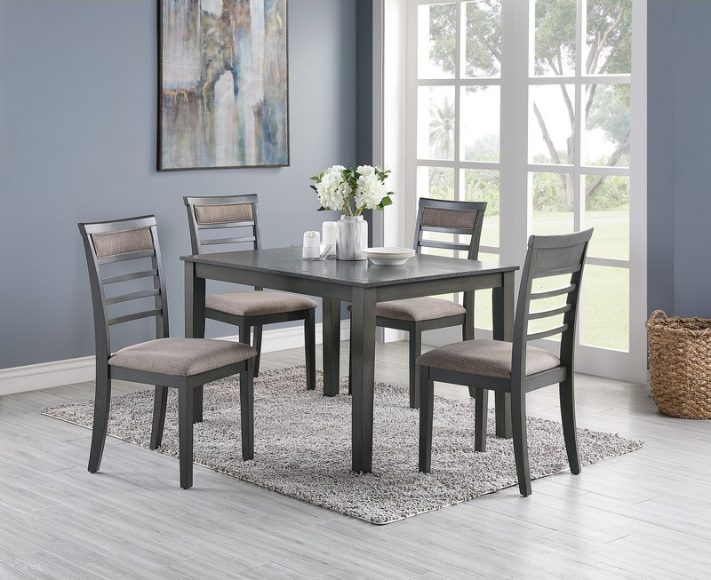 5PCS DINING TABLE SET (TABLE+4 CHAIRS) GREY,InStore Products