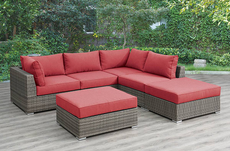 6PCS MODULAR RED PATIO SET,InStore Products