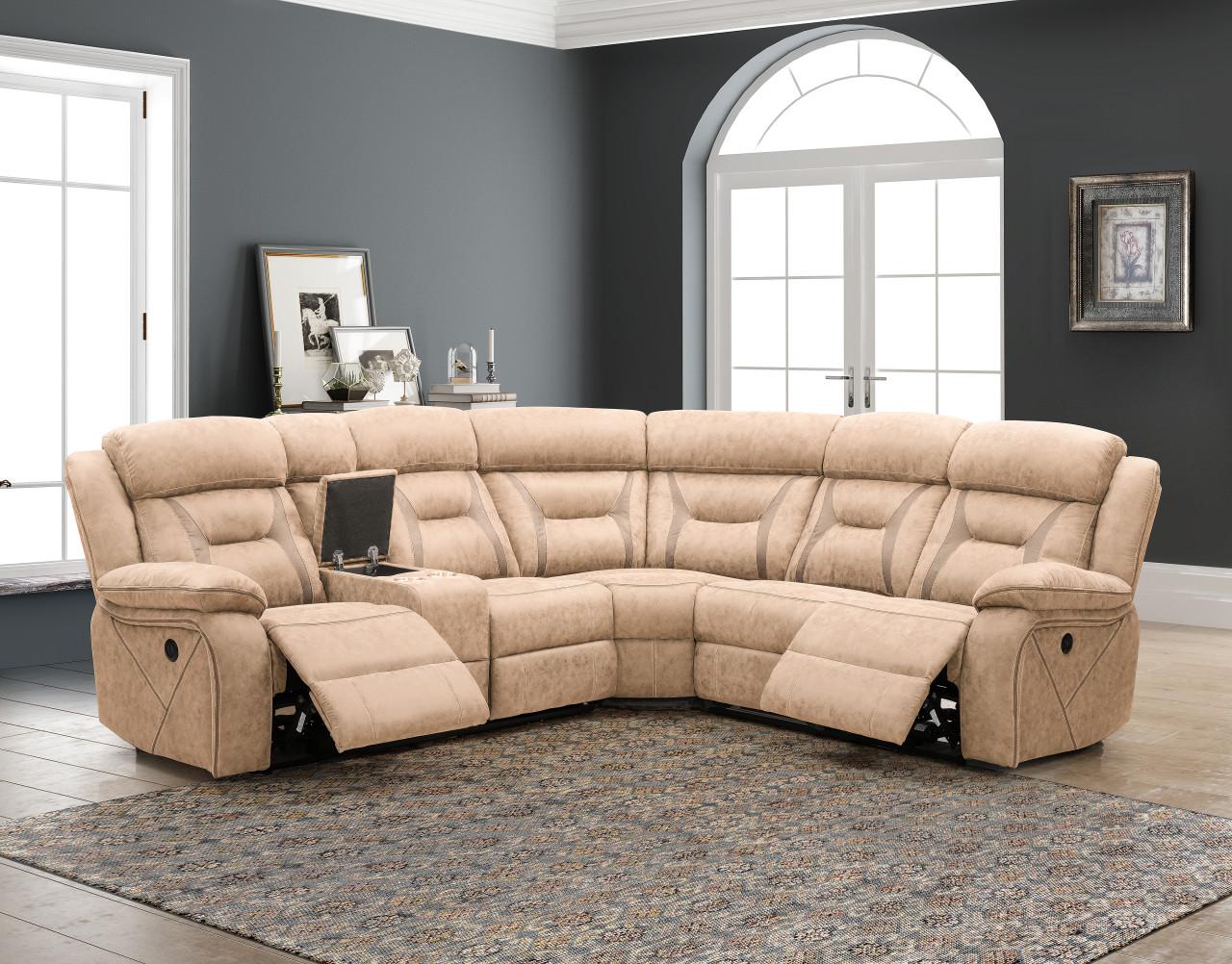 Liberty Tan Dual Reclining Sectional with Console,InStore Products