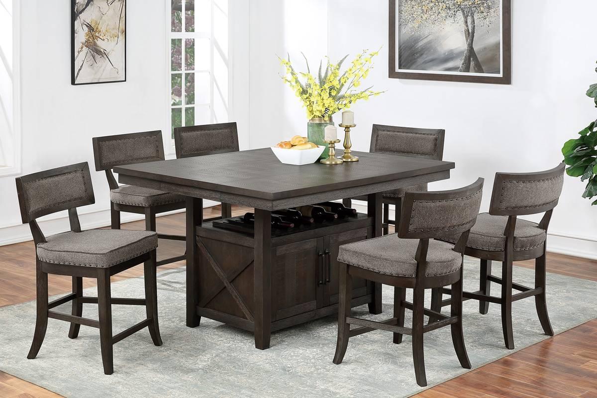 7PC COUNTER HEIGHT TABLE BROWN ,InStore Products