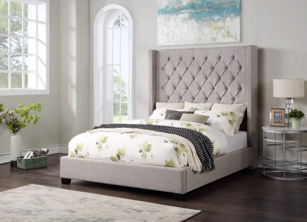 SAVANNAH KING BED - LIGHT GREY,InStore Products