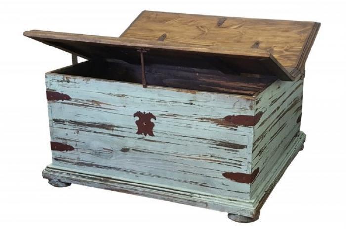 Antique Turquoise Double Lid Coffee Table/Trunks ,InStore Products